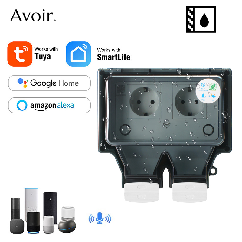 Outdoor Power Outlet Weatherproof - Tomadas elétricas de parede Avoir-Tuya, Tomada