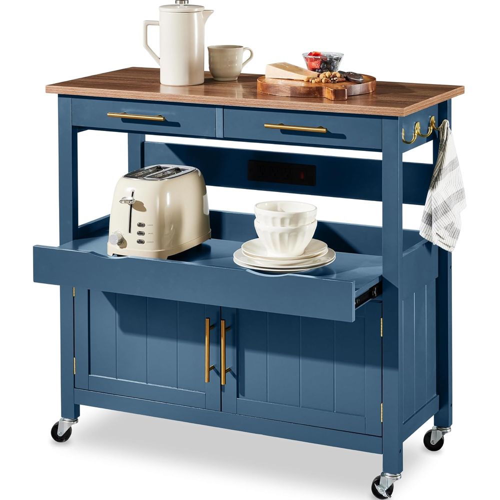 Outdoor Kitchen Power Outlet - Carrinho de Cozinha Grande com Rodas