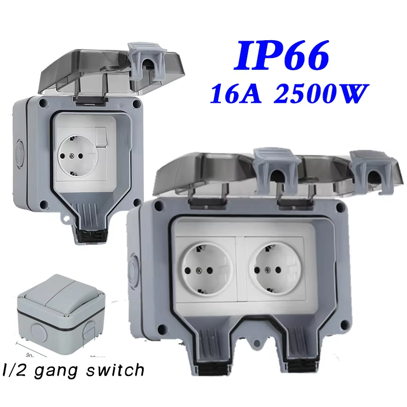 Outdoor Power Outlet Weatherproof - Tomadas à prova d'água para parede