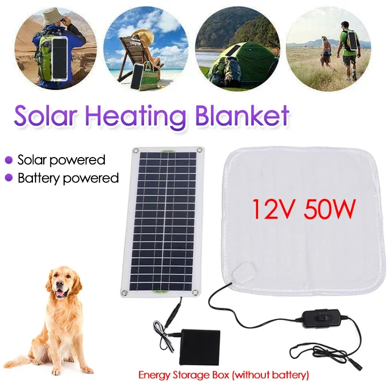 Outdoor Power Heater - 12v 50w painel solar alimentado cobertor
