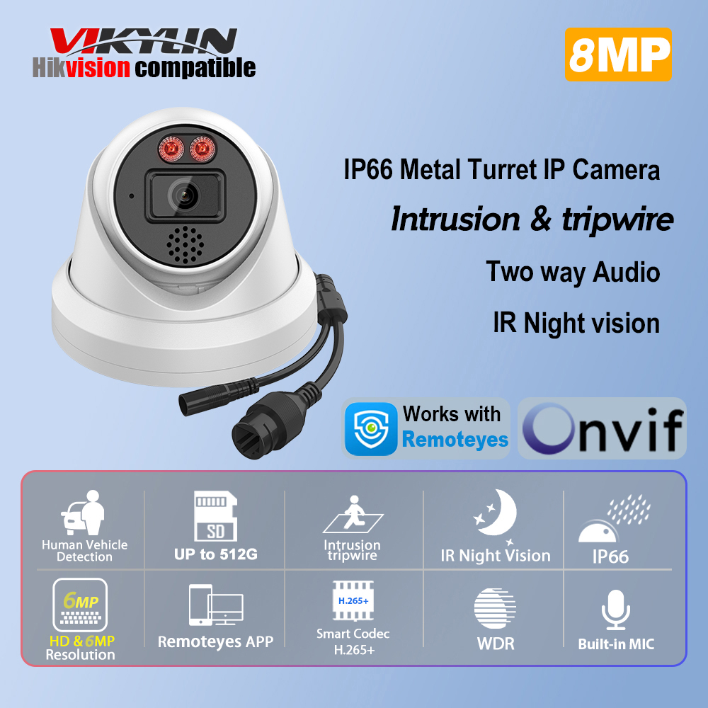 Outdoor Power G Motion - Câmera IP Vikylin 8MP com visão