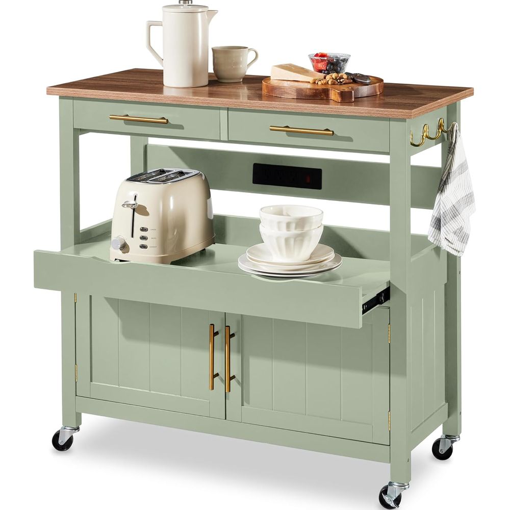 Outdoor Kitchen Power Outlet - Carrinho de Cozinha com Rodas de