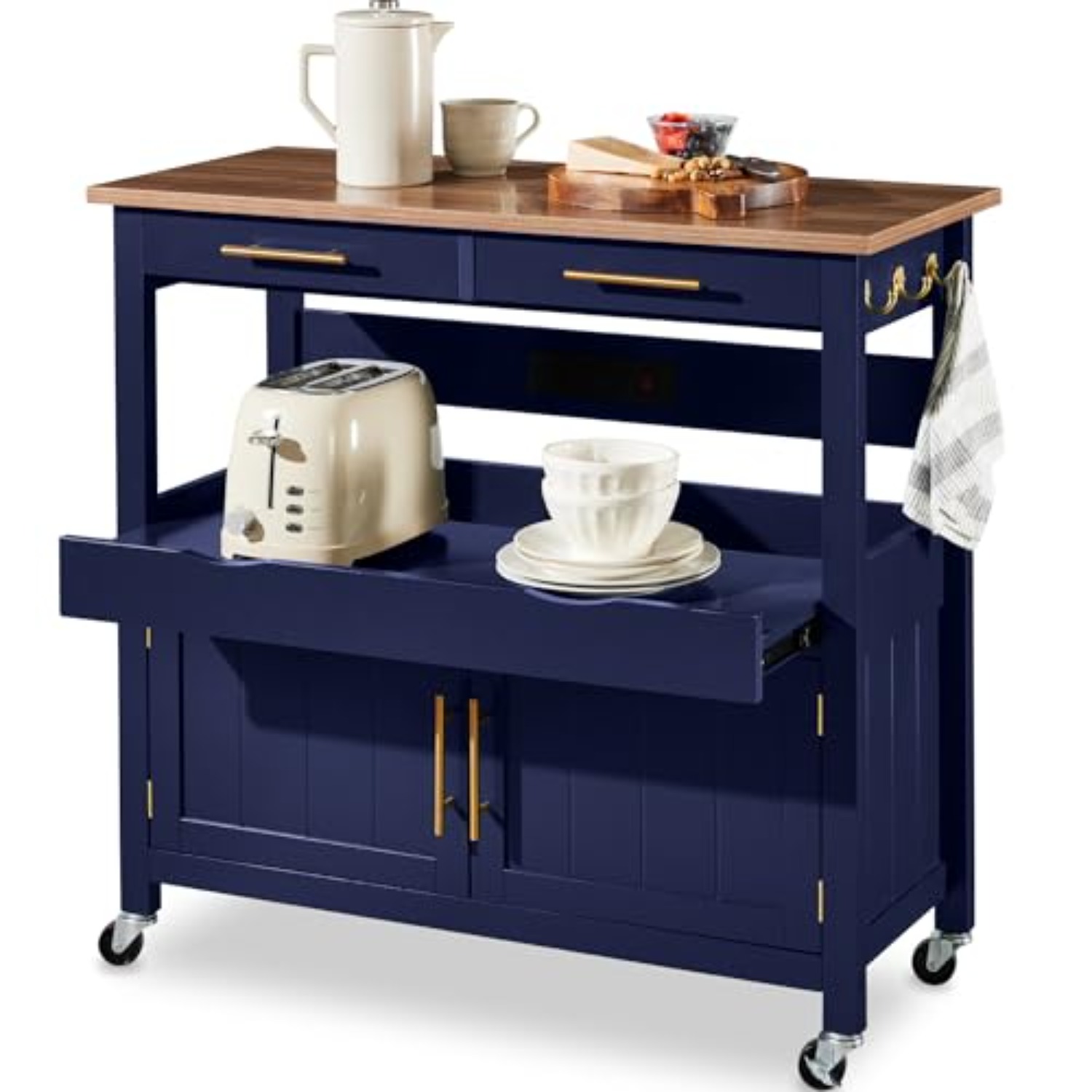 Outdoor Kitchen Power Outlet - Carrinho de Cozinha Grande com Rodas