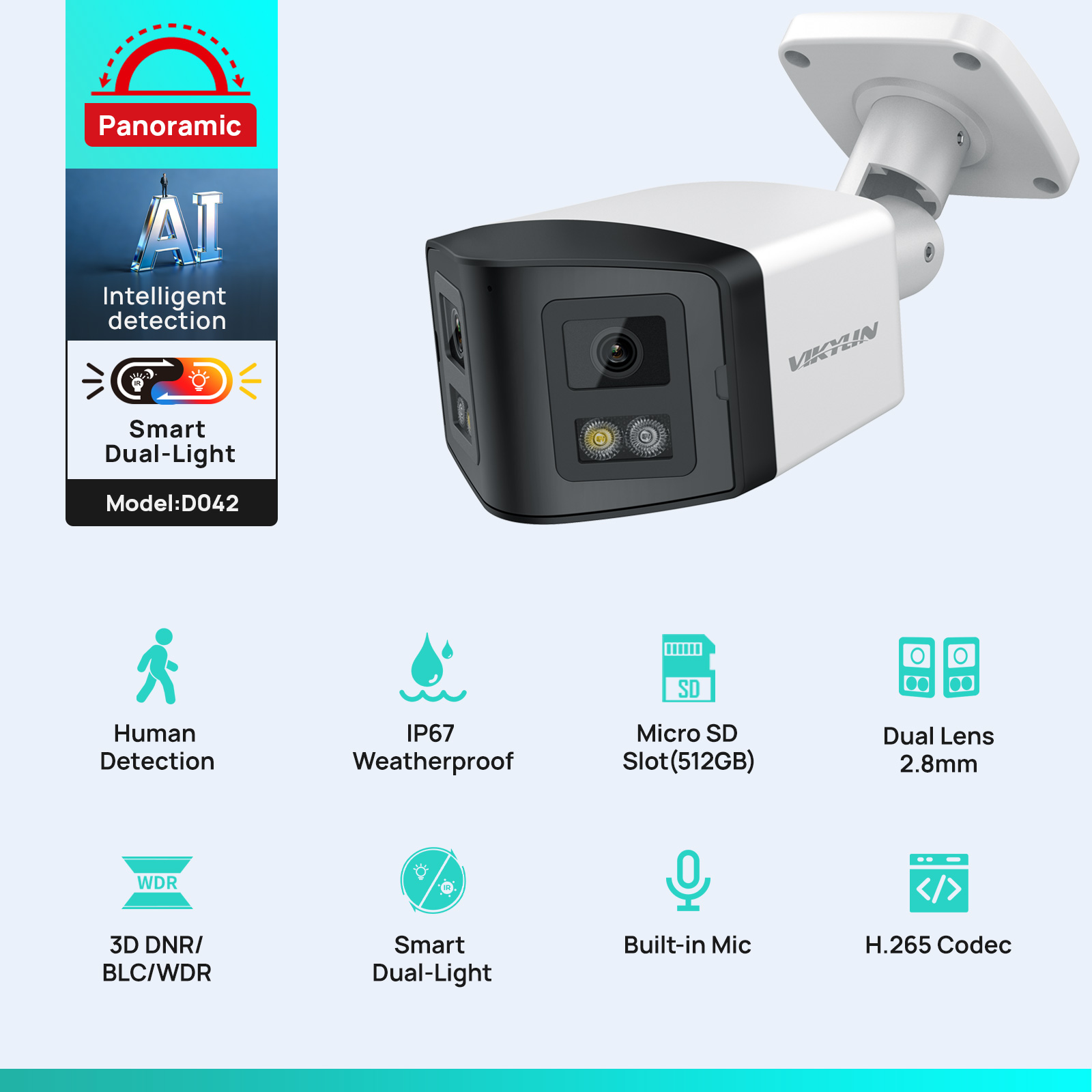 VIKYLIN 170 °   Câmera IP de s - Outdoor Power G Motion avaliação e preço