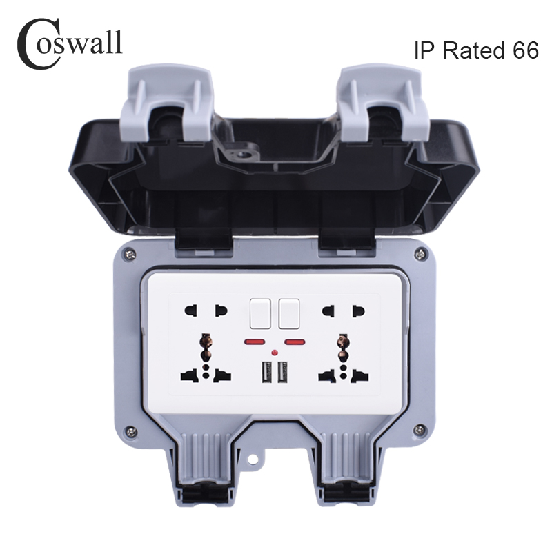 Coswall IP66 à prova de intemp - Outdoor Power Outlet Weatherproof avaliação e preço