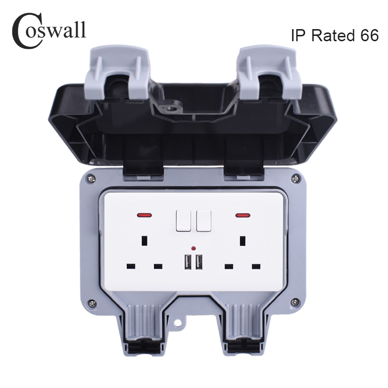 Coswall IP66 à prova de intemp - Outdoor Power Outlet Weatherproof avaliação e preço