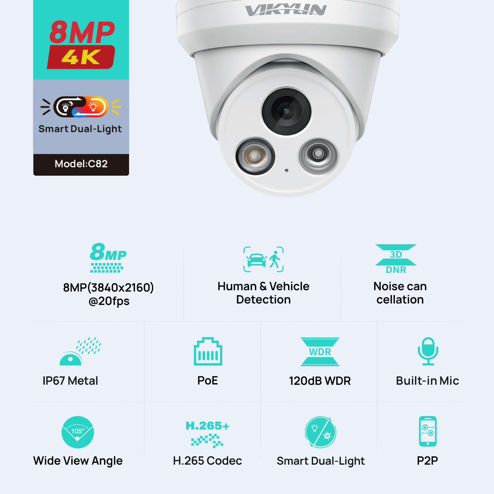 Câmera IP VIKYLIN 8MP 4K com L - Outdoor Power G Motion avaliação e preço