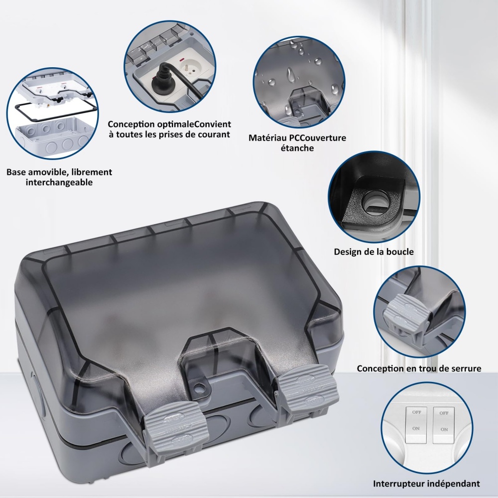 EIOMR França IP66 Tomada exter - Outdoor Power Outlet Weatherproof avaliação e preço