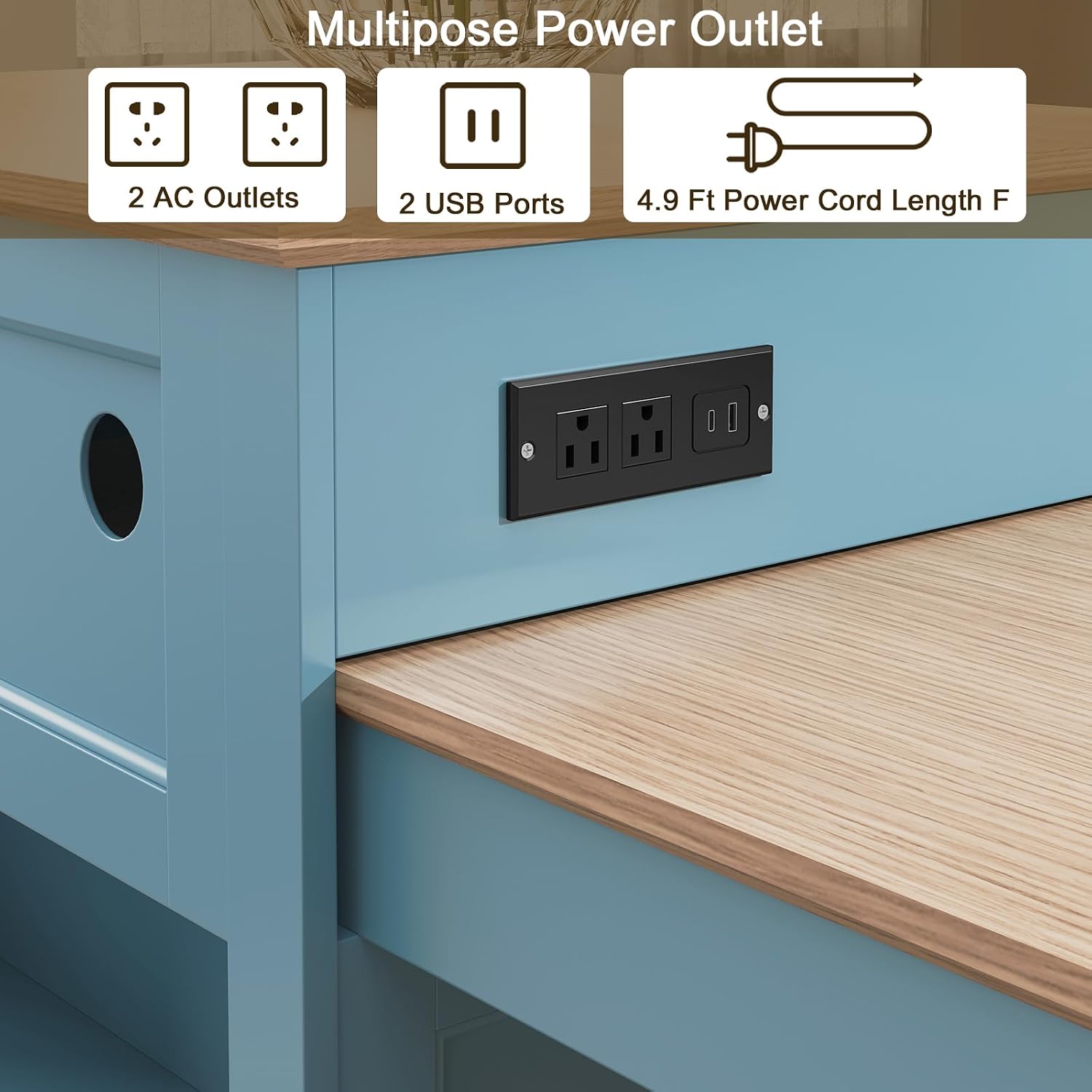 Ilha de Cozinha de 87,5 polega - Outdoor Kitchen Power Outlet avaliação e preço